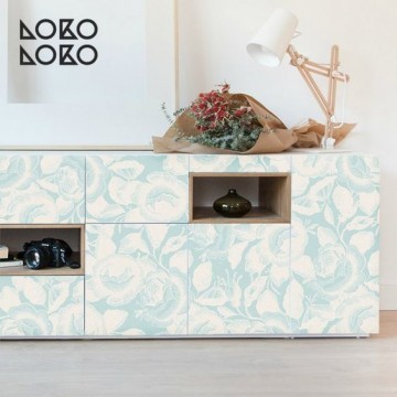 Estampado floral crema y menta