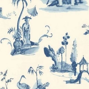Papel pintado palais chinois azul