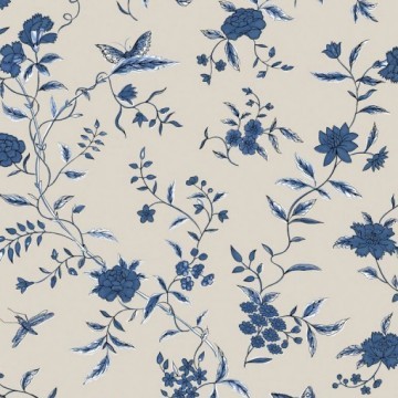 Papel flores Stella azul
